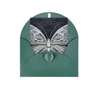 WLKSNBVD Carte de vœux avec enveloppes, papillon blanc sur fond noir, carte « Thinking of You » - Carte vierge pour anniversaire, fête prénatale, félicitations, mariage, remerciements, toutes