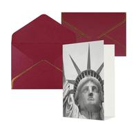 WLKSNBVD Carte de vœux avec enveloppes Statue de la Liberté « Thinking of You » - Carte vierge pour anniversaire, fête prénatale, félicitations, mariage, remerciements, toutes occasions
