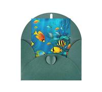 WLKSNBVD Carte de vœux avec enveloppes The Underwater World Tropical Fish Thinking of You Carte vierge pour anniversaire, fête prénatale, félicitations, mariage, remerciements, toutes occasions
