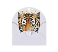 WLKSNBVD Carte de vœux vierge avec enveloppes Année du tigre « Thinking of You » - Carte vierge pour anniversaire, fête prénatale, félicitations, mariage, remerciements, toutes occasions