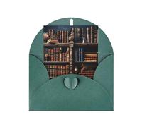 WLKSNBVD Carte de vœux vierge avec enveloppes - Livres sur la bibliothèque - Carte « Thinking of You » - 10,2 x 15,2 cm - Cartes vierges pour anniversaire, fête prénatale, félicitations, mariage