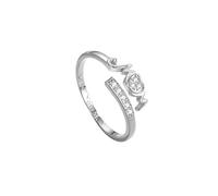 WLLDDDIU Bague Cœur en Argent Sterling 925 pour Femme, Anneau Ouvert Ajustable Orné de Zirconiums Cubiques, Cadeau Attentionné pour Maman de La Part de Ses enfants. Bijou « Je T'Aime Maman » po