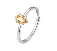 WLLDDDIU Bague de Fiançailles Solitaire en Topaze/Améthyste/Citrine/Péridot/Rubis pour Femme, Pierre de Naissance, Anniversaire, Argent Sterling 925, Alliance pour Elle, Citrine
