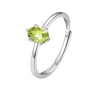 WLLDDDIU Bague de Fiançailles Solitaire en Topaze/Améthyste/Citrine/Péridot/Rubis pour Femme, Pierre de Naissance, Anniversaire, Argent Sterling 925, Alliance pour Elle, Péridot