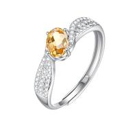 WLLDDDIU Bague de Promesse Solitaire en Pierre Précieuse Naturelle de Taille Ovale pour Femme, Bague en Argent avec Pierre de Naissance, Bande Torsadée Faite À La Main, Alliance en Diamant Simul