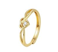 WLLDDDIU Bague en Argent Sterling 925 avec Nœud en Forme de Cœur, Anneau Ouvert Ajustable, Délicate Bague Torsadée Ornée de Zirconiums Cubiques, Symbole D'Amour Infini, Cadeau Attentionné pour