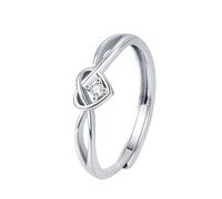 WLLDDDIU Bague en Argent Sterling 925 avec Nœud en Forme de Cœur et Zircon Cubique, Un Cadeau Attentionné pour Maman. Bijou Idéal pour Un Anniversaire, Un Anniversaire de Mariage Ou Thanksgiving.