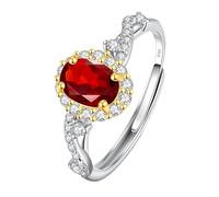 WLLDDDIU Bague en Argent Sterling 925 avec Pierre Précieuse Naturelle Ovale, Solitaire, Halo, Bague de Promesse pour Femme, Réglable, Torsadé, Cercle de Doigt Infini, Bijoux Cadeaux avec Boîte e