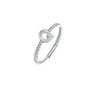 WLLDDDIU Bague Initiale Réglable pour Femme en Argent Sterling 925 avec Oxyde de Zirconium, Anneau Ouvert de L'Alphabet Az, Cercle de Doigt Empilable, Alliance de Fiançailles, Bijoux Cadeaux pour