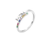 WLLDDDIU Bague Maman en Argent Sterling 925 Ornée de Pierres Précieuses Colorées. Bague de Promesse Délicate pour Femme, Cadeau Attentionné de La Part des enfants pour Une Maman. Un Bijou Ravis