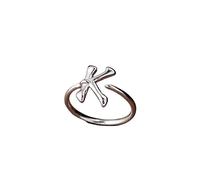 WLLDDDIU Bague Ouverte Réglable en Argent Sterling 925 pour Femme, Initiale Az, Empilable, Cercle Délicat avec 26 Lettres de L'Alphabet, Bijoux D'Éternité, Cadeaux pour Mère, Épouse, Petite Am