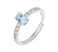 WLLDDDIU Bagues de Fiançailles en Argent Sterling 925 avec Pierres Précieuses Naturelles de Taille Ovale pour Femmes, Bague de Promesse Réglable en Diamant Simulé pour Son Anniversaire de Mariag