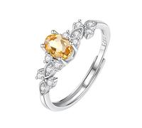 WLLDDDIU Bagues de Fiançailles en Pierres Précieuses Naturelles de Taille Ovale pour Femmes, Bague de Promesse en Argent Sterling 925, Anneau de Promesse en Forme de Feuille, Anneau de Diamant Sim