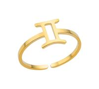 WLLDDDIU Bagues en Argent Sterling 925 avec Symboles Du Zodiaque pour Femmes et Hommes, Empilables, 12 Constellations, Anneau Ouvert Plaqué Or, Anneau de Pouce Réglable, 43 À 50#, Bijoux, Cadea