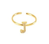 WLLDDDIU Bagues Ouvertes Réglables en Argent Sterling 925 pour Femmes, Plaquées Or 14 Carats, avec Lettres de L'Alphabet et Zircones Cubiques, Empilables, Lettres Az, Bijoux D'Éternité, Cadeaux