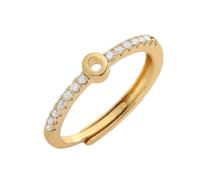 WLLDDDIU Bagues pour Femmes en Argent Sterling 925 avec Initiales Ouvertes et Réglables en Oxyde de Zirconium, Empilables de Az, Cercle de Doigt de L'Alphabet, Alliance de Fiançailles, Bijoux Cade
