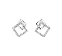 WLLDDDIU Boucles d'oreilles en Argent 925,Boucles d'oreilles en Argent S925 Clous d'oreille Carrés Géométriques Mode Cartilage Petites Boucles d'oreilles Charm Bijoux Cadeau d'anniversaire pour L