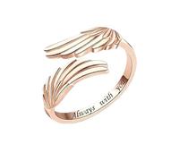WLLDDDIU Cadeau Attentionné pour Maman, Bague Aile D'Ange en Argent Sterling 925, Bague de Pouce Ouverte Ajustable pour Femme, Bijou Commémoratif Élégant pour Maman Ou Épouse, pour Un Anniversa