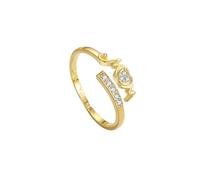 WLLDDDIU Cadeau Attentionné pour Maman : Bague en Argent Sterling 925 avec Cœur et Zircon Cubique, Anneau Ajustable, Bijou « Je T’Aime Maman », Cadeau pour Mère, Grand Mère, Épouse, Or
