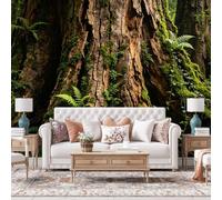 WLLDDDIU Corps D’Arbre Ancien Papier Peint Autocollant, Forêt de Mousse, Paysage Naturel, Murale Murale Autocollante, Papier Peint Vinyle Amovible Imperméable pour Salon et Chambre Décoration In