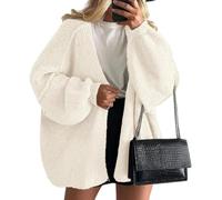 WLLDDDIU Femmes Cardigan Oversize Ouvert Devant Léger Manches Longues Lanterne Pull Manteau Grosse Tricot Petits Amis Cardigans Pull Doux Automne Hiver Vêtements D’Extérieur Tricots Beige S