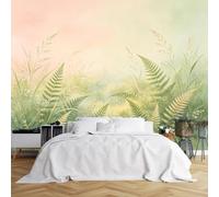WLLDDDIU Mural Autocollant Mural, Décoration Murale Douce en Dégradé Aquarelle en Herbe Sauvage Collant Imperméable Acrylique Amovible pour La Chambre, Salon Café Décoration Murale 240×160Cm