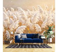 WLLDDDIU Mural en Herbe de Pampas Murale, Grand Roseau Naturel, Papier Peint Autocollant Imperméable de Style Ferme Autocollant pour Chambre Salon Bureau 280×180Cm