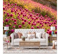 WLLDDDIU Murale Murale 3D Panoramique Autocollante pour Chambre, Papier Peint Fleuri Sauvage Rose Autocollant Imperméable en Vinyle Amovible Décoration Intérieure 121X91Cm (48X36 Pouces)