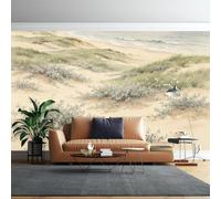 WLLDDDIU Murale Murale Aquarelle Vintage Sur Les Dunes de Mer, Grand Papier Peint Autocollant Épais et Imperméable en Vinyle pour Salon, Salle À Manger, Chambre 250X200Cm (98X78 Pouces)