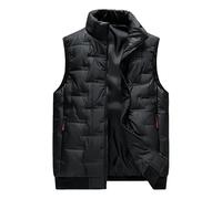 WLLDDDIU Pantalon D’Homme À Col debout Gilet Rembourré, Chauffe Corps Léger Matelassé, Veste Sans Manches avec Poches Zippées, Gilet Chaud D’Hiver pour Un Port Quotidien Décontracté Noir Xl