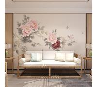 WLLDDDIU Papier Peint Autocollant Motif Pivoine Chinoise, Grand Format, Amovible, en Vinyle, Idéal pour Une Chambre À Coucher, Un Salon Ou Une Décoration Murale (441 X 315 Cm).