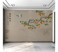 WLLDDDIU Papier Peint Moderne de Style Chinois, Tout Va Bien, Plaqueminier, Peinture Décorative, Grande Fresque Autocollante Amovible, pour Salon, Chambre À Coucher, Décoration Murale, 294 X 210