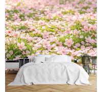 WLLDDDIU Papier Peint Panoramais Autocollant 3D, Murale Murale Fleur de Cerisier Rose Mural Autocollante Amovible Tapis Peints Floraux Amovibles Revêtement Mural en Vinyle Imperméable À Nettoyer