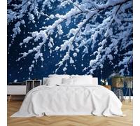 WLLDDDIU Peel And Stick Wall Mural, Snowy Branches Panoramic Wallpaper 300X250Cm(Wxh) Self Adhesive Removable Waterproof Vinyl Wall Mural For Bedroom Living Room Decor Snowy Branches 300X250Cm(Wxh)