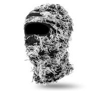 WLLHYF 1 cagoule tricotée - Masque de ski - Bonnet intégral - Coupe-vent - Respirant - Chaud - Accessoire de costume pour hommes et femmes - Sports de plein air - Cyclisme, Noir/blanc, taille unique