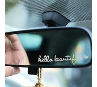 WLLHYF 3PCS Hello Beautiful Autocollant pour Rétroviseur en PVC Fait Main Autocollant pour Fenêtre Arrière de Voiture Accessoires de Voiture Autocollants d'affirmation Personnelle pour Filles Femmes