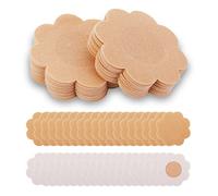 WLLHYF 40 pièces tétons jetables Seins en Forme de Prune Ronds Autocollants naturels Invisibles Autocollants de Mamelon pétales Seins pour Femmes Beige