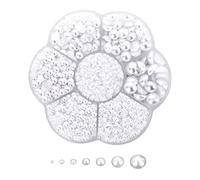 WLLHYF 5600 Pcs Demi-Perles pour Artisanat 2/3/4/5/6/8/10mm Perle Blanche avec Boîte DIY Nail Art Artisanat Colliers Bracelets Bijoux Décorations Accessoire De Maquillage