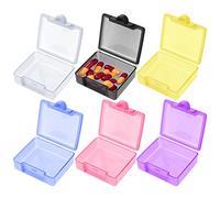 WLLHYF 6 PCS Pilulier Portable Journalier 7 Jours rangement medicament Boite Medicaments Suppléments pillulier petite capacite Pour Médecine Voyage Quotidien Vitamines(1.85 × 1.81 in)