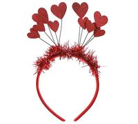 WLLHYF Bandeau à paillettes rouges avec cœur en forme d'amour Head Boppers Saint-Valentin Bandeau festif bobo Head Party femme fille mariage anniversaire fête accessoires de cheveux(rouge)