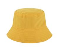 WLLHYF Chapeau seau réversible en coton bicolore, chapeau de soleil pliable, noir/jaune, Taille unique