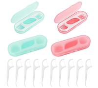 WLLHYF Fil Dentaire 4 PCS Support de Distributeur de Fil Portable Voyage Floss Picks Case Organisateur Rechargeable Floss Pick Container 40 Picks Threader Flosser pour Family Hotel Femmes Hommes