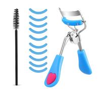 WLLHYF Kit de recourbe-cils en métal professionnel avec peigne intégré et 10 recharges de rechange pour femmes et filles. Obtenez des cils dramatiquement incurvés (bleu)