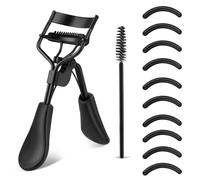 WLLHYF Kit de recourbe-cils en métal professionnel avec peigne intégré et 10 recharges de rechange pour femmes et filles. Obtenez des cils dramatiquement incurvés (couleur 5)