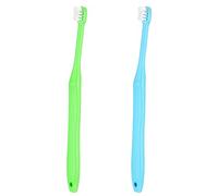 WLLHYF Lot de 2 brosses à dents Tuft Petite tête effilée Sagesse interdentaire Soins interdentaires Doux Petite brosse à dents Orthodontique Produits dentaires parodontaux (bleu + vert)
