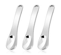 WLLHYF Lot de 3 mini spatules de maquillage en métal - Pour soins de la peau - Réutilisables - Pour cosmétiques du visage - Crème et lotions hydratantes - Argenté