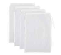 WLLHYF Lot de 4 sacs à lait de noix de 20,3 x 15,2 cm en maille fine en nylon à mailles fines réutilisables pour filtrer le jus, le café, le yaourt, le thé (nylon, 20,3 x 15,2 cm)