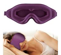 WLLHYF Masque de sommeil en soie 3D, stéréo, pour dormir profondément, confortable, réglable, mignon, pour hommes et femmes, pour dormir toute la nuit (violet)
