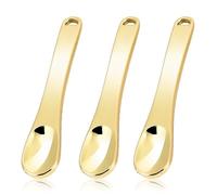 WLLHYF Mini spatules de maquillage en métal - Pour soins de la peau - Réutilisables - Applicateur de beauté pour cosmétiques du visage - Masque facial - Crème hydratante - Doré - 3