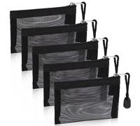 WLLHYF Mini Zipper Mesh Sacs Organisateur de Maquillage Nylon Porte-Monnaie Portable Voyage Petite Pochette Kit pour Tenir de Petits Objets Coin Clé Rouge à Lèvres Carte de Crédit Carte d'Identité